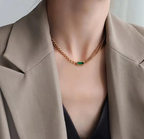 Green Zircon Necklace — styled view