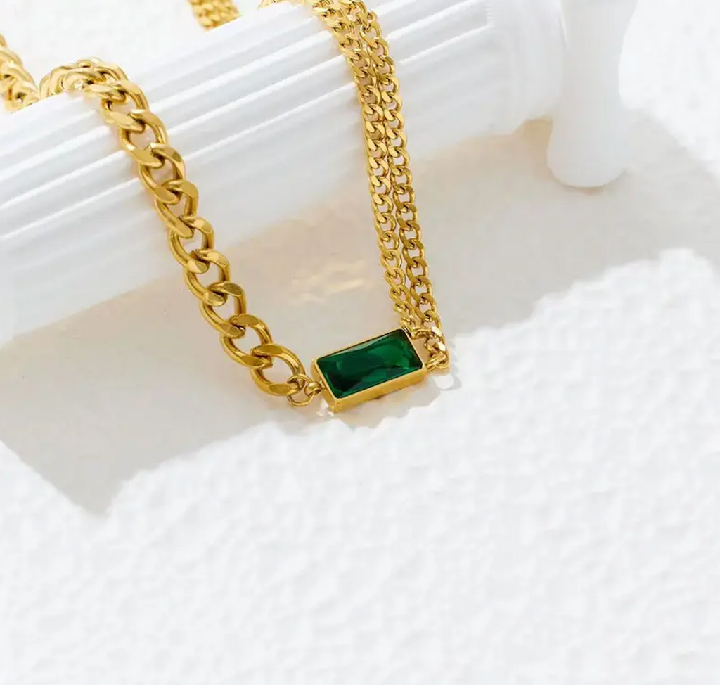 Green Zircon Necklace — alternate angle
