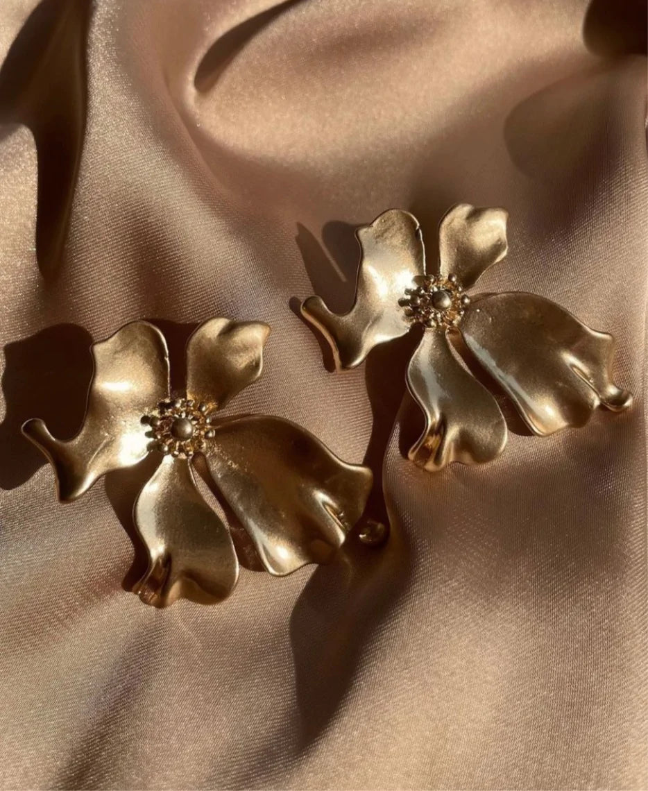 Floral Stud Earrings — detail view