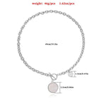 Mother of Pearl Chain Necklace — detail view