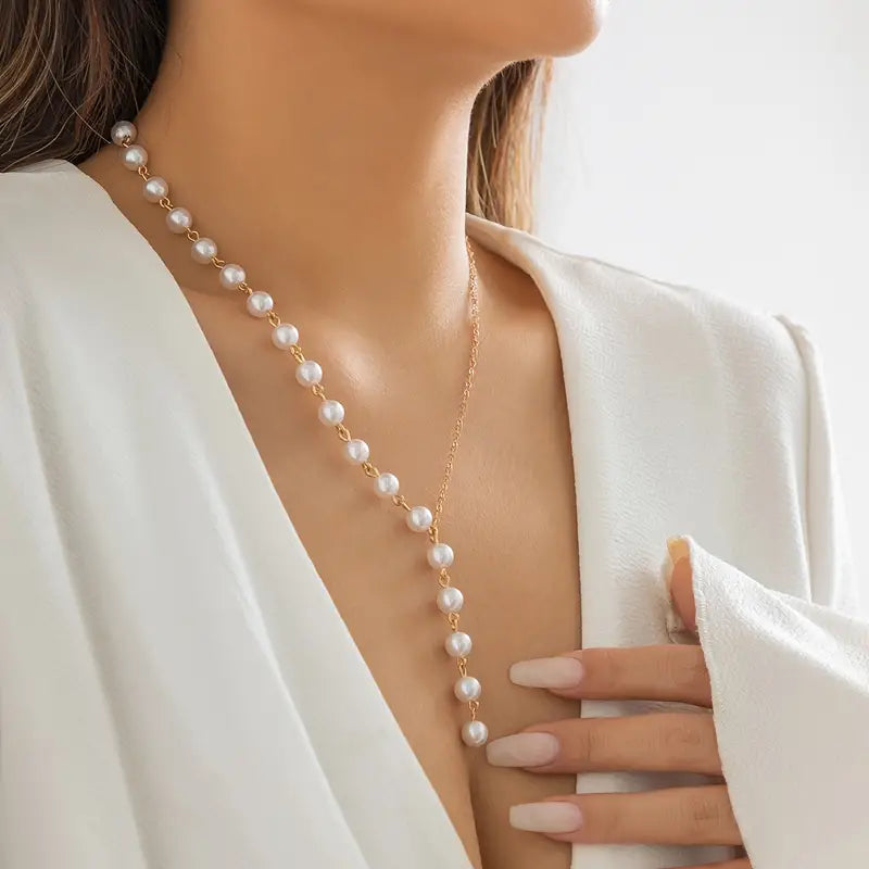 Half Pearl Necklace — alternate angle