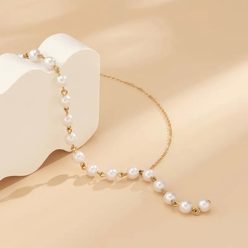 Half Pearl Necklace — styled view