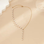 Half Pearl Necklace — close-up