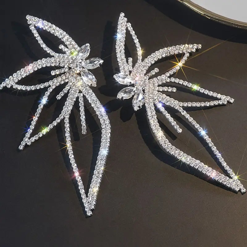 Rhinestone stud earrings with brilliant crystal clusters and gold-plated posts